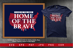 American Red Map Land Of The Free Home Of The Brave Product Image 1