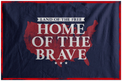 American Red Map Land Of The Free Home Of The Brave Product Image 2
