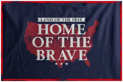 American Red Map Land Of The Free Home Of The Brave Product Image 2