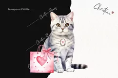 Valentine American Shorthair Cat | Valentine's Day Clipart Product Image 2