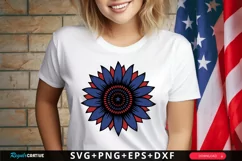 American Sunflower SVG, 4th Of July SVG Design Product Image 1
