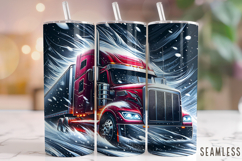 American Truck Tumbler Wrap, Trucker Tumbler Wrap, USA Flag Product Image 1