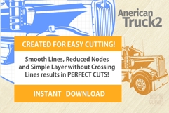 American Truck SVG Vector Stencil Cut File Product Image 2