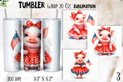 Cute animal, Patriotic Tumbler Wrap sublimation Product Image 1