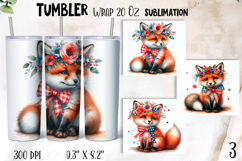 Cute animal, Patriotic Tumbler Wrap sublimation Product Image 1
