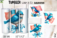 Cute animal, Patriotic Tumbler Wrap sublimation Product Image 1