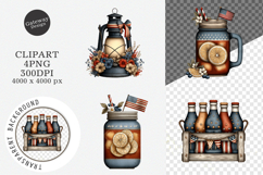 Americana Patriotic Summer Clipart,Patriotic Summer PNG Product Image 1
