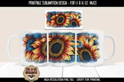 Americana Sunflowers Sublimation Mug - 11 & 15 oz sizes Product Image 2