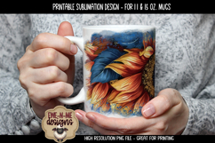 Americana Sunflowers Sublimation Mug - 11 &amp; 15 oz sizes Product Image 4