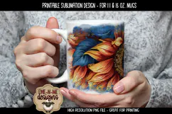 Americana Sunflowers Sublimation Mug - 11 & 15 oz sizes Product Image 4
