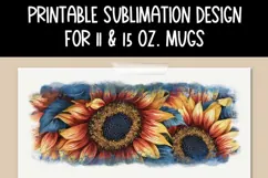 Americana Sunflowers Sublimation Mug - 11 & 15 oz sizes Product Image 6