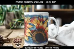 Americana Sunflowers Sublimation Mug - 11 & 15 oz sizes Product Image 5
