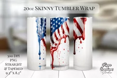American Flag Tumbler Wrap - 20 oz Tumbler Sublimation Wrap Product Image 1