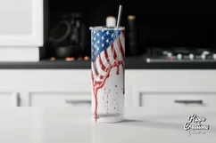 American Flag Tumbler Wrap - 20 oz Tumbler Sublimation Wrap Product Image 2