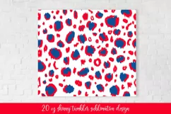 American Patriotic Leopard Skinny Tumbler Sublimation Design Product Image 2