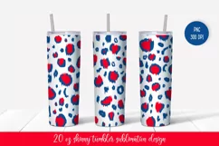 American Patriotic Leopard Skinny Tumbler Sublimation Wrap Product Image 1