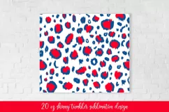 American Patriotic Leopard Skinny Tumbler Sublimation Wrap Product Image 2