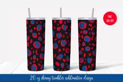 American Patriotic Leopard Skinny Tumbler Wrap Sublimation Product Image 1