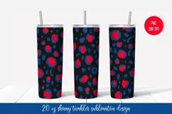 Patriotic American Leopard Skinny Tumbler Sublimation Wrap Product Image 1