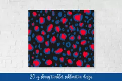 Patriotic American Leopard Skinny Tumbler Sublimation Wrap Product Image 2