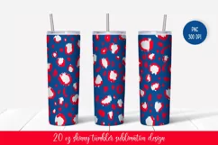Patriotic Leopard Skinny Tumbler Wrap Sublimation Design Product Image 1