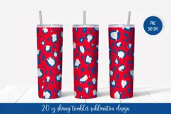 Patriotic Tumbler Wrap Sublimation American Leopard Tumbler Product Image 1