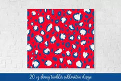 Patriotic Tumbler Wrap Sublimation American Leopard Tumbler Product Image 2