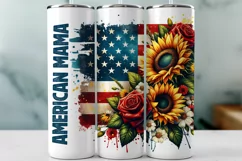 4th of July American Mama Tumbler Wrap Product Image 2