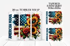 4th of July American Mama Tumbler Wrap Product Image 1