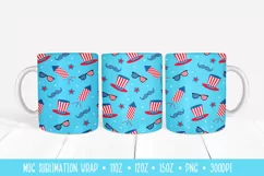 American Patriotic Mug Sublimation Wrap. 4th of July Mug Product Image 1