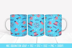 USA Patriotic Mug Sublimation Wrap. 4th of July Mug Design Product Image 1