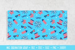 USA Patriotic Mug Sublimation Wrap. 4th of July Mug Design Product Image 2