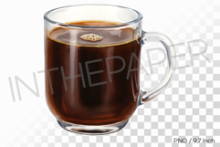 Rich and clean Americano PNG coffee drink Clipart Product Image 1