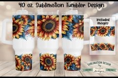 American Sunflower 40 oz Sublimation Tumbler Design Product Image 1