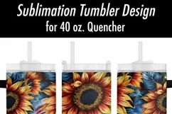 American Sunflower 40 oz Sublimation Tumbler Design Product Image 3