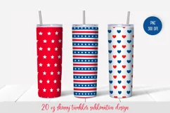 Stars and stripes Patriotic Tumbler Wrap Sublimation. Product Image 1