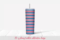 Stars and stripes Patriotic Tumbler Wrap Sublimation. Product Image 2