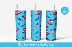 American Patriotic Tumbler Wrap Sublimation. 4th of July Product Image 1