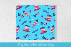 American Patriotic Tumbler Wrap Sublimation. 4th of July Product Image 2