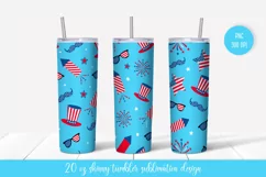 Patriotic Tumbler Wrap Sublimation Designs. 4th of July Product Image 1