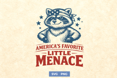 America's Favorite Little Menace SVG - Patriotic Raccoon PNG Product Image 1