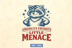 America's Favorite Little Menace SVG - Patriotic Raccoon PNG Product Image 1