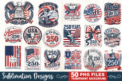USA 250th Anniversary Sublimation PNG Bundle 50 Designs Product Image 3