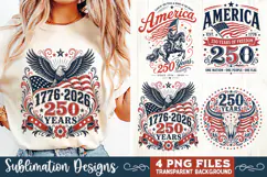 USA 250th Anniversary 4 PNG Sublimation, Patriotic 4th Product Image 1