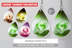 Earring teardrop sublimation design Amethyst Crystal Product Image 1