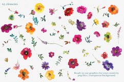 Watercolor Bold Colors Flowers Clipart Collection Product Image 8