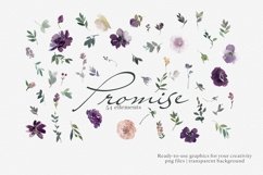 Watercolor Blush &amp; Eggplant Floral Clipart Collection Product Image 8