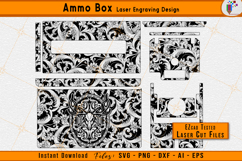 Ammo box scroll, Scroll pattern laser, Laser engraving svg, Ammo box engraving, EZCAD laser files, Ornamental scroll, CNC laser cut, Scrollwork design, Metal box engraving, Laser cut files