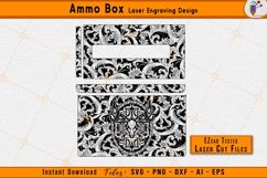 Ammo box scroll, Scroll pattern laser, Laser engraving svg, Ammo box engraving, EZCAD laser files, Ornamental scroll, CNC laser cut, Scrollwork design, Metal box engraving, Laser cut files
