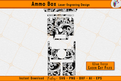 Ammo box scroll, Scroll pattern laser, Laser engraving svg, Ammo box engraving, EZCAD laser files, Ornamental scroll, CNC laser cut, Scrollwork design, Metal box engraving, Laser cut files